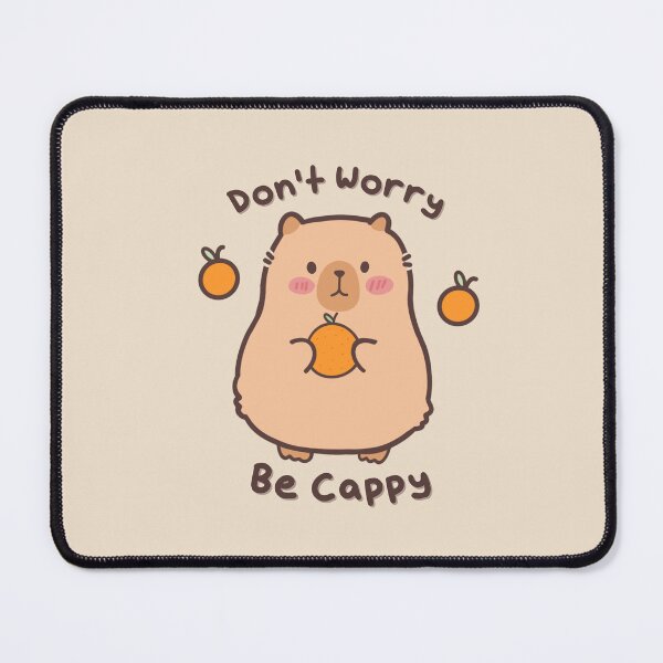 Item preview, Don't Worry Be Cappy - Cute Capybara Holding Orange designed and sold by ShyHomebodyClub.