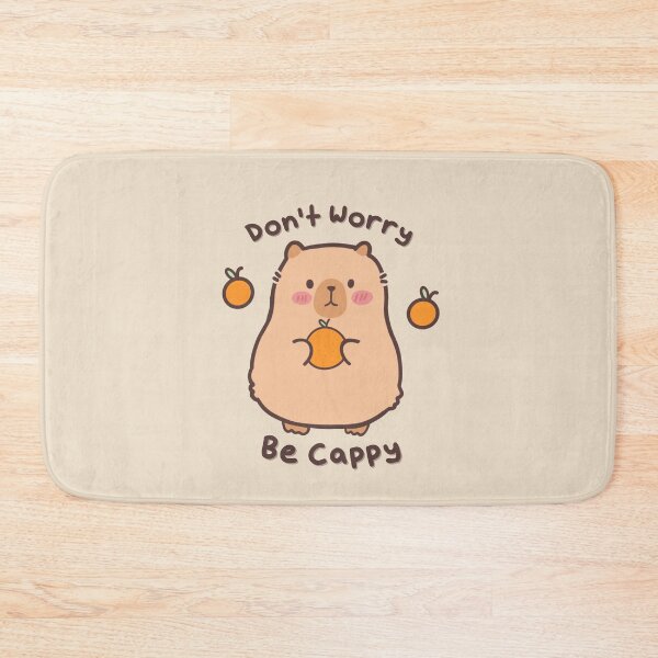 Item preview, Don't Worry Be Cappy - Cute Capybara Holding Orange designed and sold by ShyHomebodyClub.