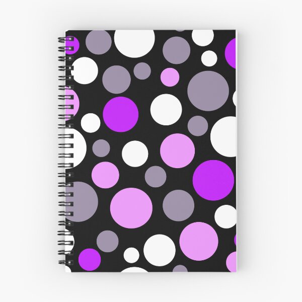 Item preview, Multi-coloured polka dots lilac purple grey on black designed and sold by fuzzyfox.