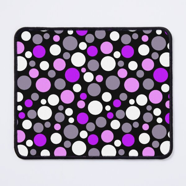 Item preview, Multi-coloured polka dots lilac purple grey on black designed and sold by fuzzyfox.
