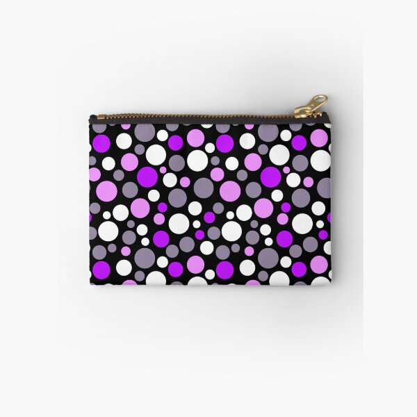 Item preview, Multi-coloured polka dots lilac purple grey on black designed and sold by fuzzyfox.