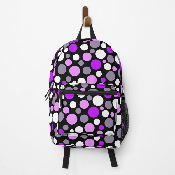 Item preview, Multi-coloured polka dots lilac purple grey on black designed and sold by fuzzyfox.