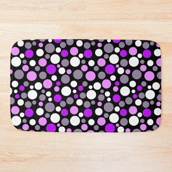 Item preview, Multi-coloured polka dots lilac purple grey on black designed and sold by fuzzyfox.