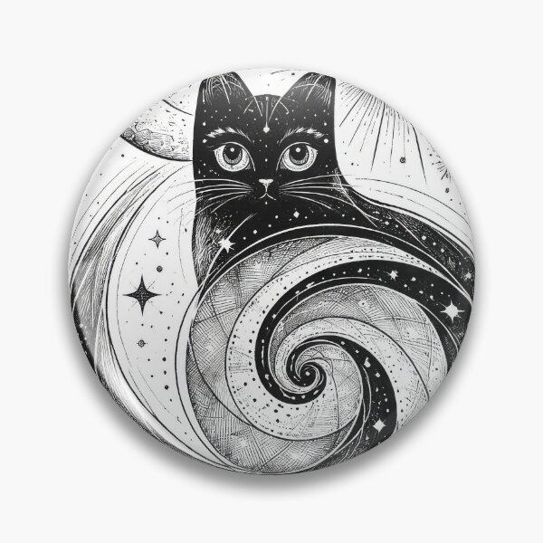 Item preview, Black Cat Weird Shape | Celestial Moon Sun Stars designed and sold by scicilysimonee.