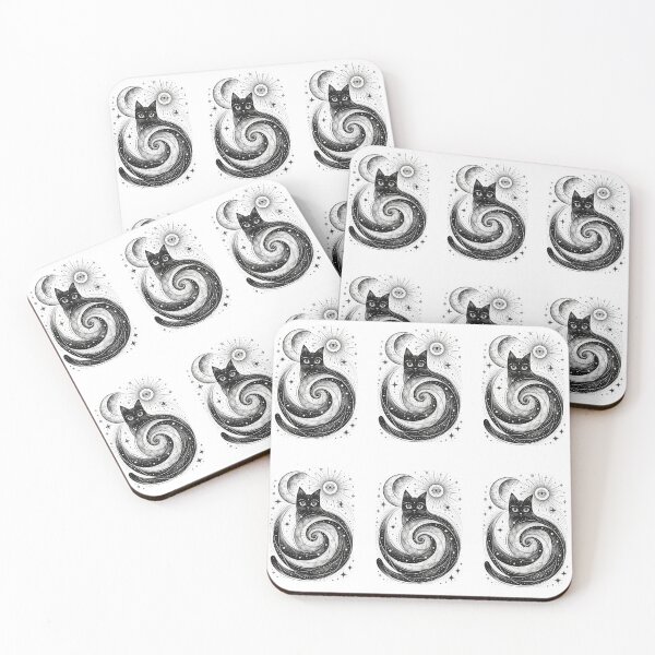 Item preview, Black Cat Weird Shape | Celestial Moon Sun Stars designed and sold by scicilysimonee.