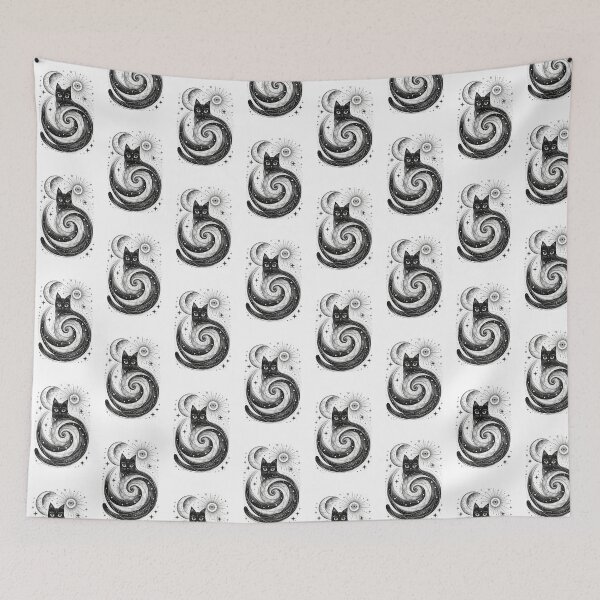 Item preview, Black Cat Weird Shape | Celestial Moon Sun Stars designed and sold by scicilysimonee.