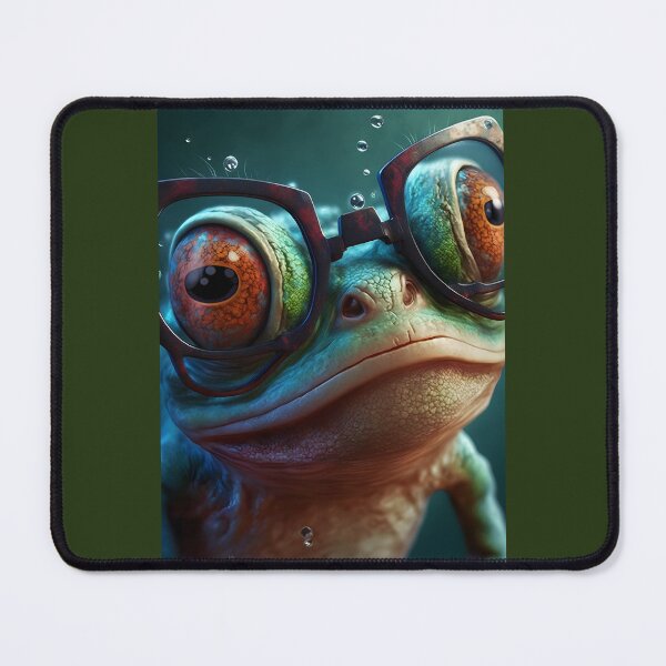 Item preview, Smart Frog with Glasses - Modern Style Amphibian Art designed and sold by Hipatye26.