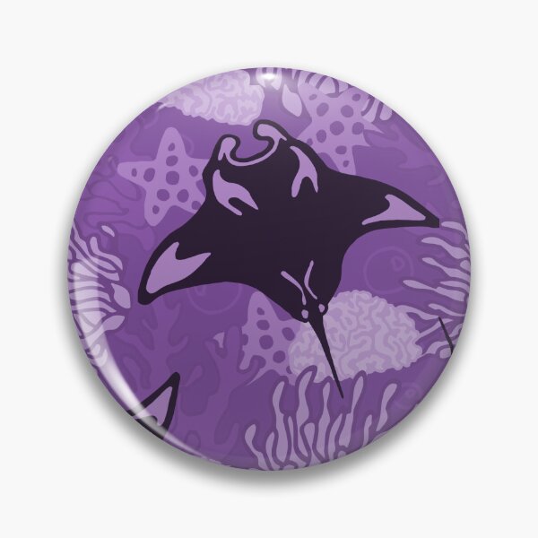 Item preview, Manta Ray and Coral Reef Pattern, Monochrome Purple Variant designed and sold by Free-Spirit-Meg.