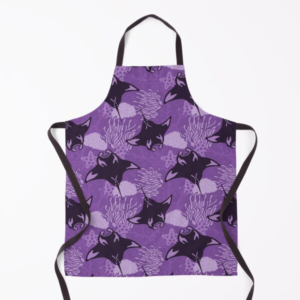 Item preview, Manta Ray and Coral Reef Pattern, Monochrome Purple Variant designed and sold by Free-Spirit-Meg.