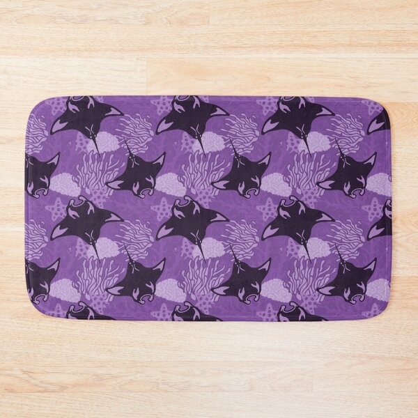 Item preview, Manta Ray and Coral Reef Pattern, Monochrome Purple Variant designed and sold by Free-Spirit-Meg.