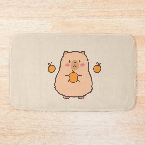 Item preview, Cute Capybara Holding Orange designed and sold by ShyHomebodyClub.