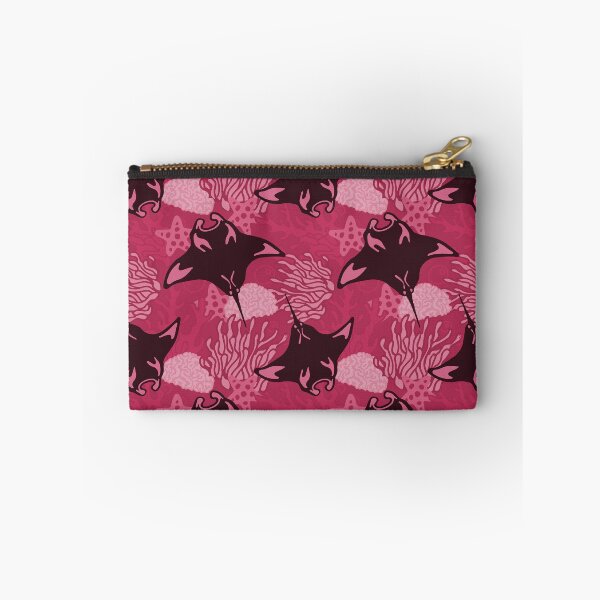 Item preview, Manta Ray and Coral Reef Pattern, Monochrome Magenta Variant designed and sold by Free-Spirit-Meg.