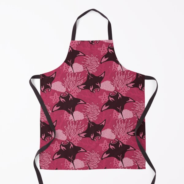 Item preview, Manta Ray and Coral Reef Pattern, Monochrome Magenta Variant designed and sold by Free-Spirit-Meg.