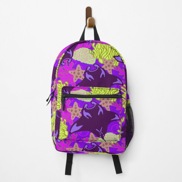 Item preview, Manta Ray and Coral Reef Pattern, Purple Variant designed and sold by Free-Spirit-Meg.