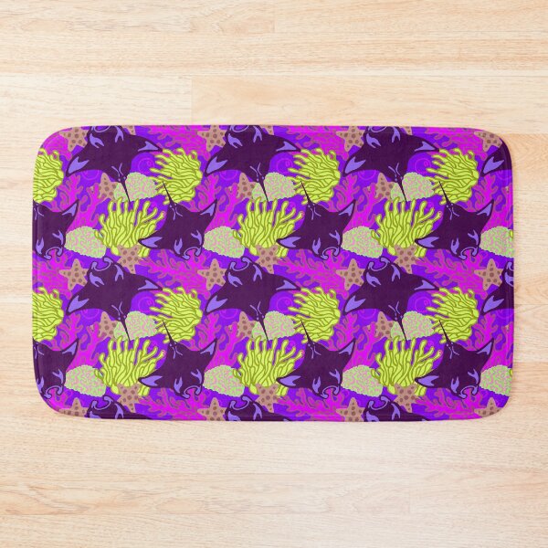 Item preview, Manta Ray and Coral Reef Pattern, Purple Variant designed and sold by Free-Spirit-Meg.