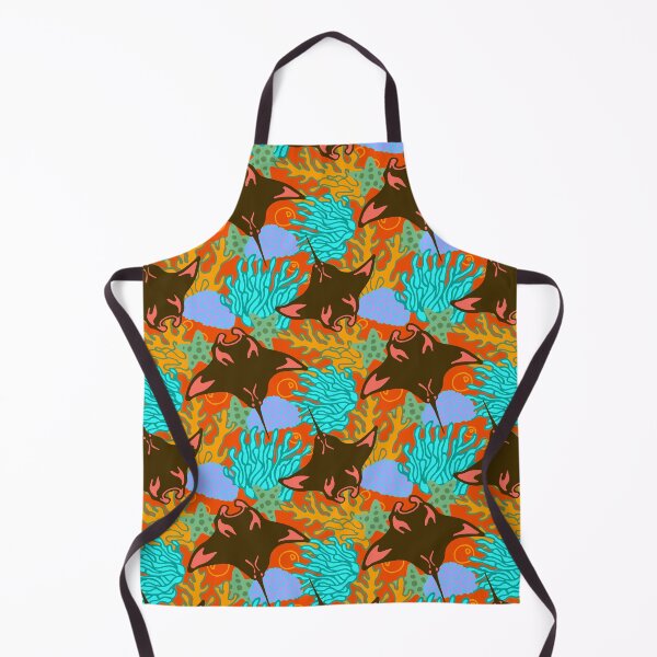 Item preview, Manta Ray and Coral Reef Pattern, Orange Variant designed and sold by Free-Spirit-Meg.