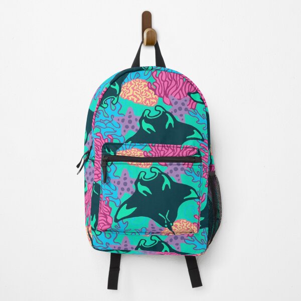 Item preview, Manta Ray and Coral Reef Pattern, Sea Green Variant designed and sold by Free-Spirit-Meg.