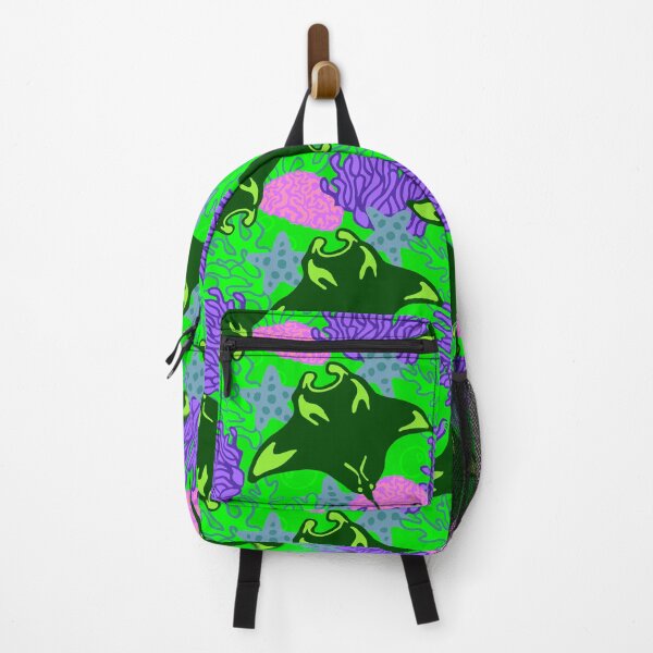 Item preview, Manta Ray and Coral Reef Pattern, Lime Green Variant designed and sold by Free-Spirit-Meg.