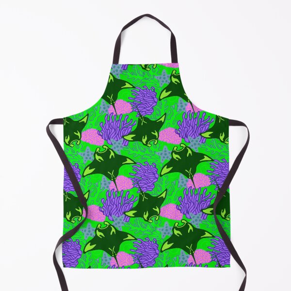 Item preview, Manta Ray and Coral Reef Pattern, Lime Green Variant designed and sold by Free-Spirit-Meg.