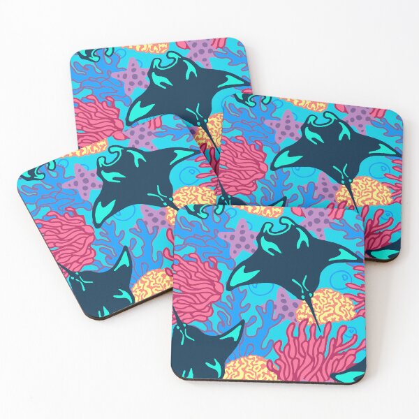 Item preview, Manta Ray and Coral Reef Maximalist Pattern designed and sold by Free-Spirit-Meg.