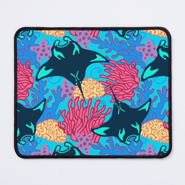 Item preview, Manta Ray and Coral Reef Maximalist Pattern designed and sold by Free-Spirit-Meg.