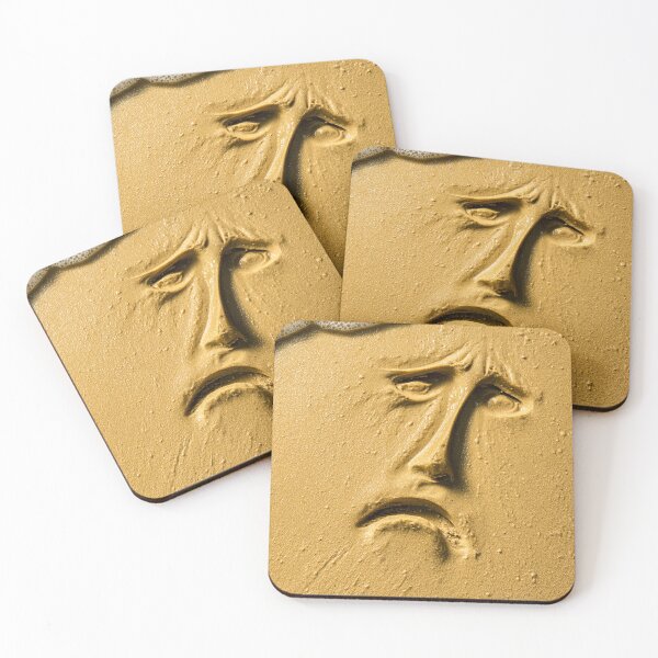 Item preview, Sad Melancholy Face Sculpted In Beach Sand designed and sold by chase-thewave.