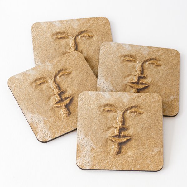 Item preview, Serene Abstract Face Sculpted In Beach Sand designed and sold by chase-thewave.