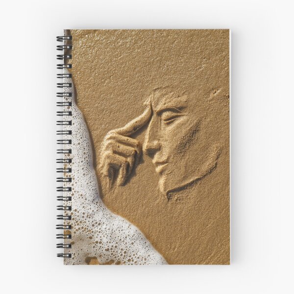 Item preview, Thoughtful Face Portrait Carved In Wet Beach Sand designed and sold by chase-thewave.
