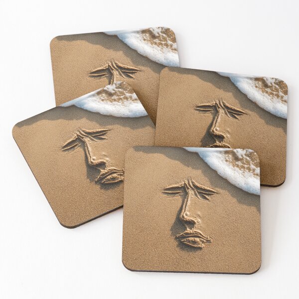 Item preview, Melancholy Face Etched In Wet Beach Sand designed and sold by chase-thewave.