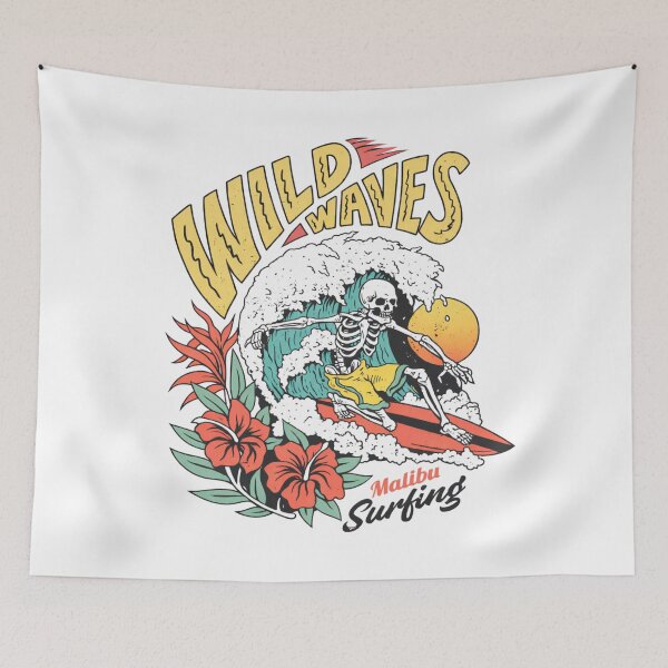Item preview, Wild Waves Skeleton Surf Retro designed and sold by LuloCreative.