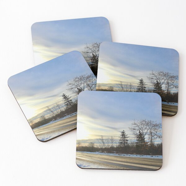 Item preview, Golden Hour on a Winter Road designed and sold by recoveringartist.