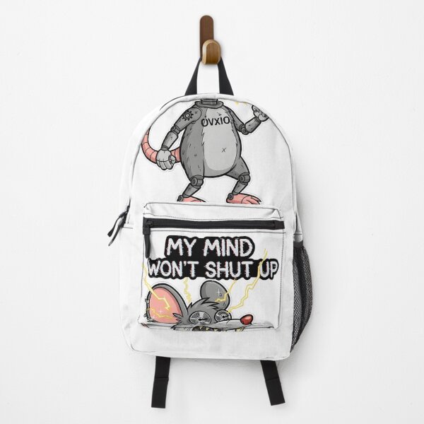 Item preview, My Mind Won't Shut Up - Funny Cyber Rat Overthinking Art designed and sold by OVXIO.