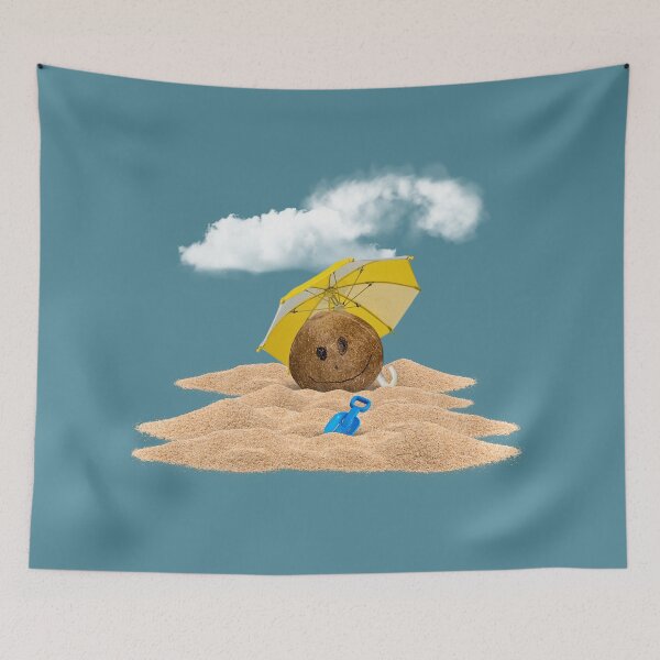 Item preview, Weird Smiling Coconut on the Beach designed and sold by TackyTime.
