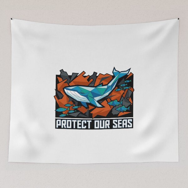 Item preview, Protect Our Sea Geometric Whale Ocean Conservation Low Poly designed and sold by chattsuede.