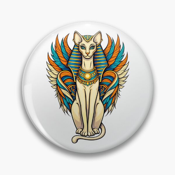 Item preview, Winged Pharaoh Cat: Ancient Egyptian Bastet Goddess Art | Ancient Egypt Art designed and sold by GulfSignature.