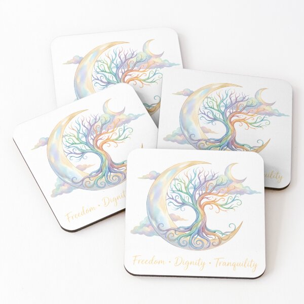 Item preview, Freedom Dignity Tranquility Tree Moon Ethereal Watercolor Bohemian designed and sold by chattsuede.