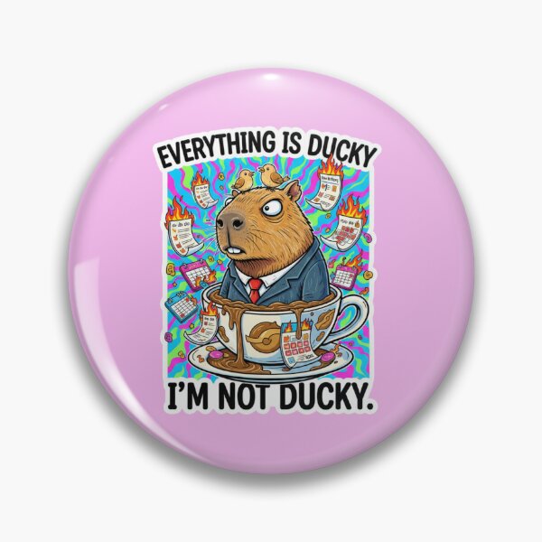 Item preview, Everything is Ducky Capybara: Burnout & Coffee Chaos designed and sold by TeerificThreads.