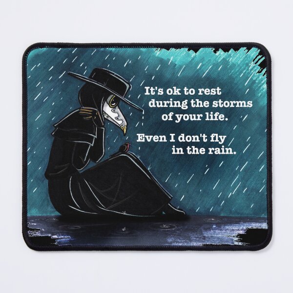 Item preview, "Even I don't fly in the rain" - Mabel's Mask designed and sold by Lauren Eldridge-Murray.