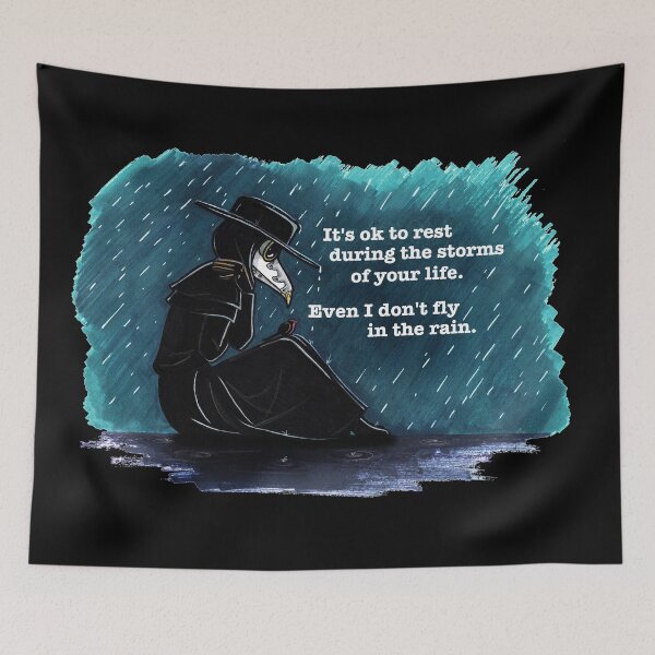 Item preview, "Even I don't fly in the rain" - Mabel's Mask designed and sold by Lauren Eldridge-Murray.