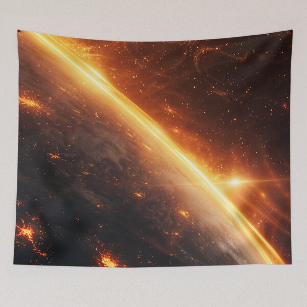 Item preview, Planet Surrounded With Solar Light Cosmic Art designed and sold by QuantumDrift.