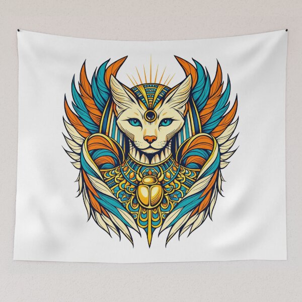 Item preview, Sacred Scarab Pharaoh Cat: Winged Bastet Ancient Egypt Art | Ancient Egypt Art designed and sold by GulfSignature.