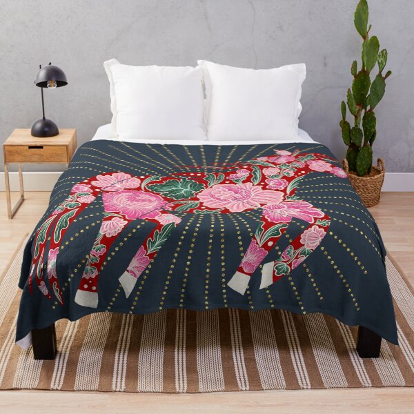 Item preview, Chinoiserie Horse Silhouette- red, pink and gold designed and sold by Home Cyn Home.