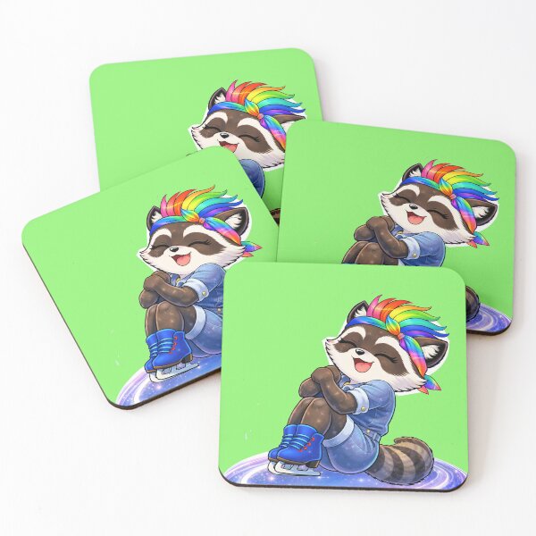 Item preview, RoCoco Racoon Can Figure Skating Kawaii 1 designed and sold by Wondergirl Wanderings.