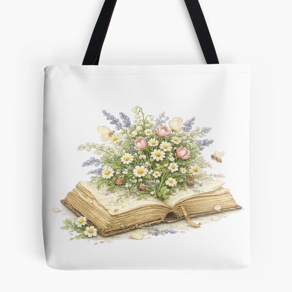 Item preview, Wildflowers Blooming from an Antique Book – Vintage Botanical Watercolor Illustration designed and sold by SakuraWaStyle.