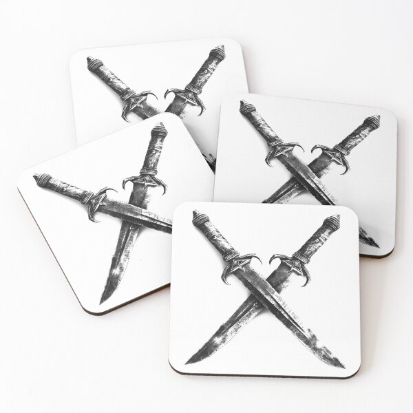 Item preview, Crossed Daggers – Dark Gothic Medieval Warrior Tattoo Style Art designed and sold by inkoutninja.
