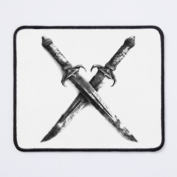 Item preview, Crossed Daggers – Dark Gothic Medieval Warrior Tattoo Style Art designed and sold by inkoutninja.