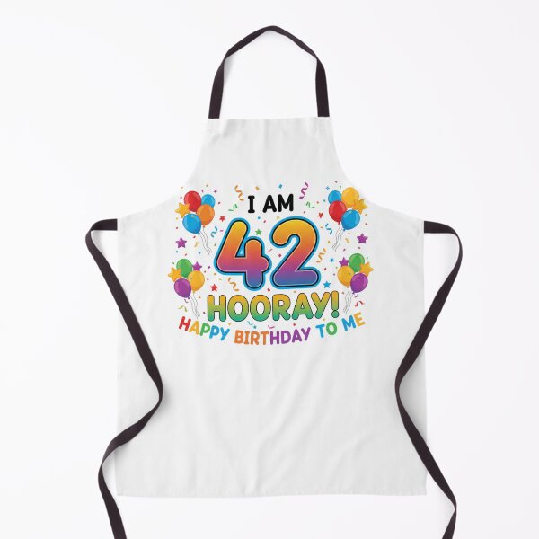 Item preview, I am 42 Hooray! Happy Birthday to Me - Tag My Shirt designed and sold by Tag My Shirt - Clothing Made to Be Written On..