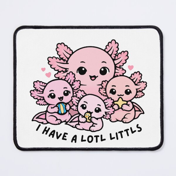 Item preview, Cute Axolotl Family "I Have a Lotl Littls" Funny Pun Art designed and sold by ChrisK712.