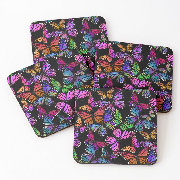Item preview, A Splash of Rainbow Butterflies Dark Background designed and sold by ChrisK712.