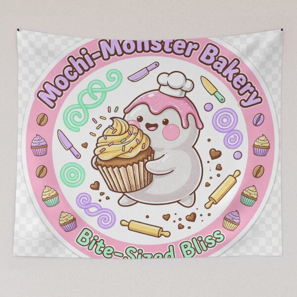 Item preview, Mochi Monster Bakery – Cute Kawaii Dessert Sticker designed and sold by HustleHue.